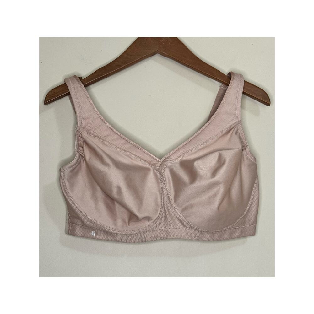 Glamorise Sport Bra Women's Size 38F Nude Tan Wireless 5098/062